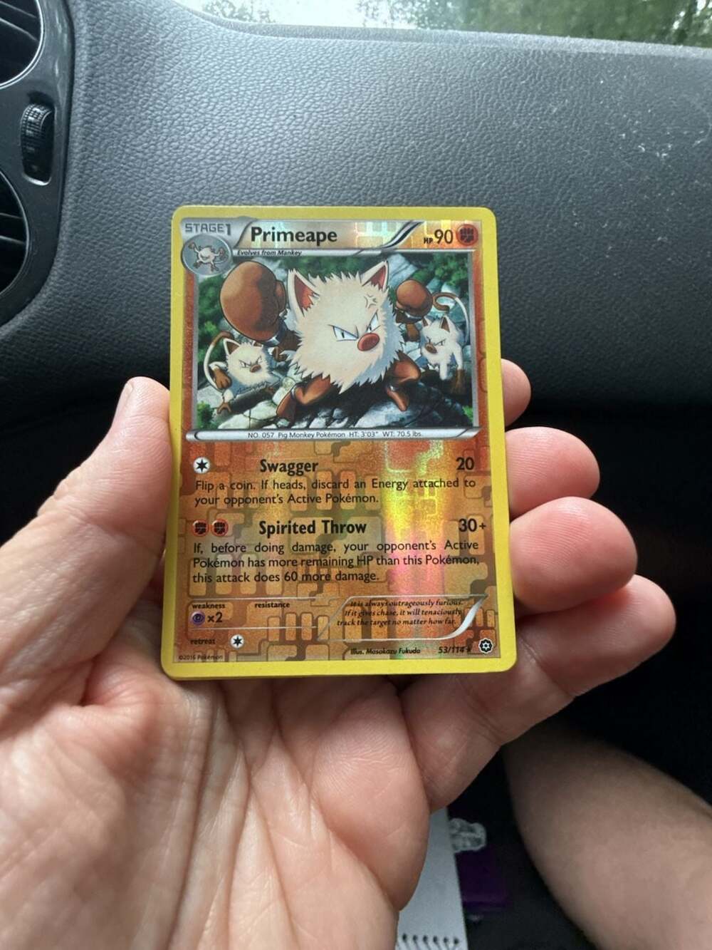 Primeape XY Steam Siege Reverse Holo Rare Pokémon Card